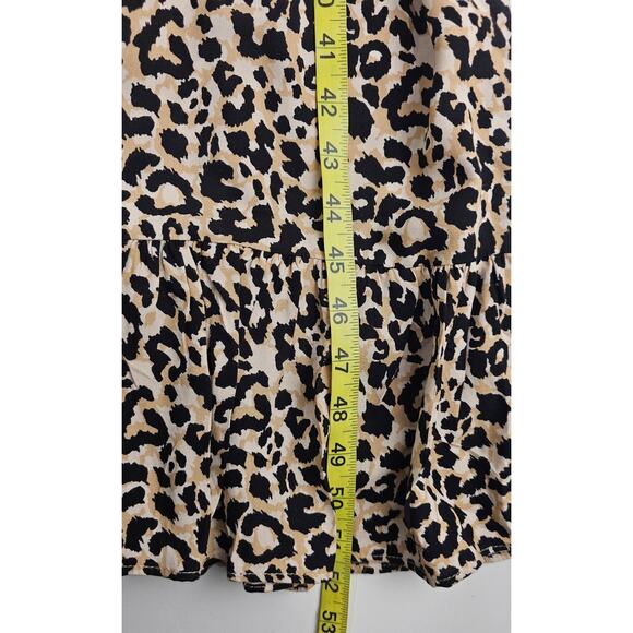 ASOS DESIGN button through tiered smock maxi dress leopard print sz 2 US modest - Picture 10 of 10